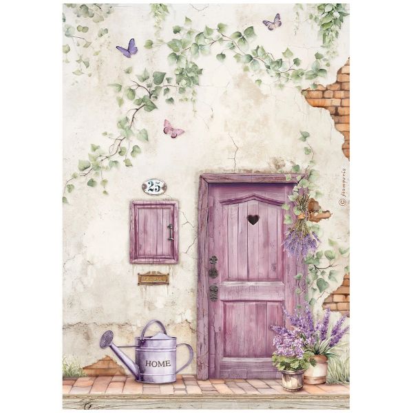 Stamperia Lavender - Door - A4 Ris Papir 1 ark - DFSA4886