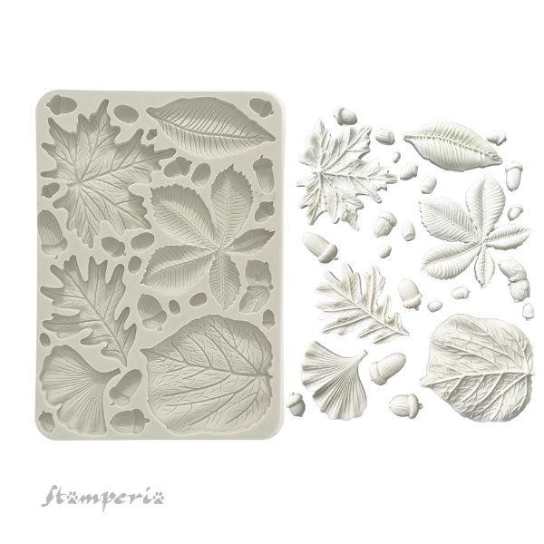 Stamperia - Leaves and Acorns - A5 (14,2 x 20,2 cm) silikone Form - KACMA539